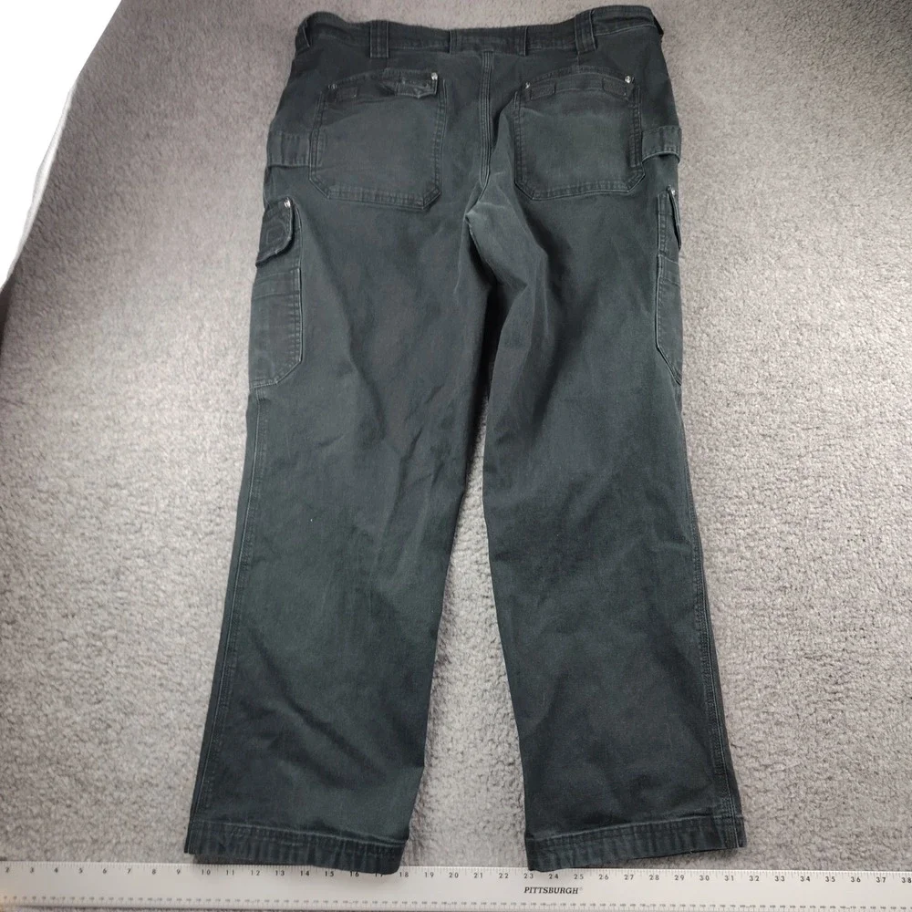 Duluth Trading Co Flex Fire Hose Cargo Pants Mens 40x32 Black Workwear Canvas
